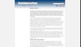
							         Privacy Policy - Cash America International								  
							    