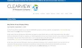
							         Privacy Policy – Clearview								  
							    