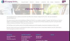 
							         Privacy Policy - DTS Language Services								  
							    
