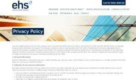 
							         Privacy Policy - EHS								  
							    