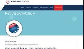 
							         Privacy Policy - Encompass Medical								  
							    