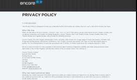 
							         Privacy Policy | Encore - Encore Tickets								  
							    