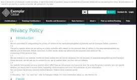 
							         Privacy Policy | Exemplar Global								  
							    