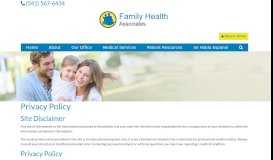 
							         Privacy Policy | Family Health Associates | Hermiston OR								  
							    