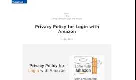 
							         Privacy Policy for Login with Amazon - TermsFeed								  
							    