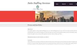 
							         Privacy Policy - Holts Staffing Services								  
							    