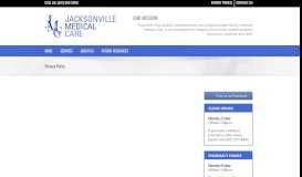 
							         Privacy Policy - Jacksonville Medical Care								  
							    