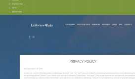 
							         Privacy Policy - Lakeview Oaks Apartments								  
							    