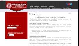 
							         Privacy Policy - McFarland USD								  
							    