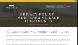
							         Privacy Policy | Monterra Village Apartments								  
							    