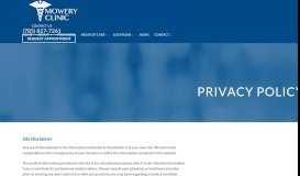 
							         Privacy Policy | Multispecialty Medical Group, Kansas | Mowery Clinic								  
							    