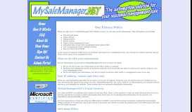 
							         Privacy Policy - MySaleManager.NET - Software Solutions For ...								  
							    