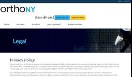 
							         Privacy Policy | OrthoNY | Albany, New York Orthopaedic Specialists								  
							    