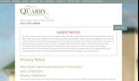 
							         Privacy Policy | River Quarry Apartments								  
							    