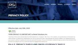 
							         Privacy Policy | RSi Retail Solutions								  
							    