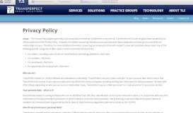 
							         Privacy Policy | TransPerfect Legal Solutions (TLS)								  
							    