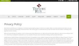 
							         Privacy Policy - Trevors Run								  
							    