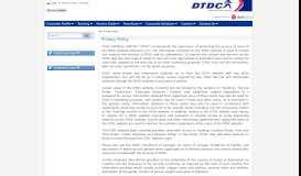 
							         Privacy Policy - Welcome to DTDC								  
							    
