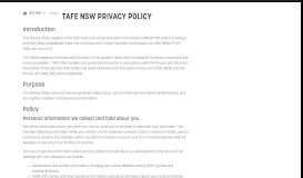 
							         Privacy - TAFE NSW								  
							    