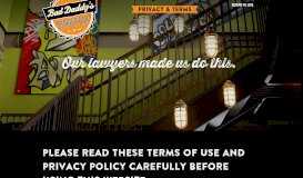 
							         Privacy & Terms - Bad Daddy's Burger Bar								  
							    
