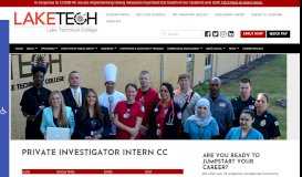 
							         Private Investigator Intern CC Lake Technical College | Class Days ...								  
							    