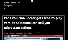 
							         Pro Evolution Soccer gets free-to-play version so Konami can sell you ...								  
							    
