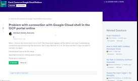 
							         Problem with connection with Google Cloud shell in the GCP portal ...								  
							    