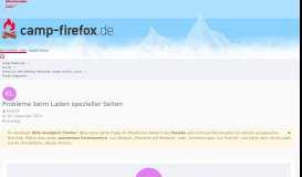 
							         Probleme beim Laden spezieller Seiten - Camp Firefox								  
							    