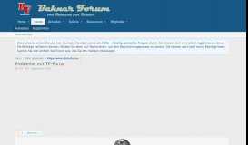 
							         Probleme mit TF-Portal | Bahner Forum								  
							    