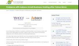 
							         Problems with Aabaco Small Business Hosting after Yahoo Move								  
							    