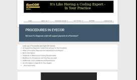 
							         Procedure Codes - EyeCOR								  
							    