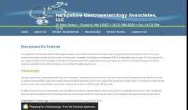 
							         PROCEDURES | Hampshire Gastroenterology Associates, LLC								  
							    