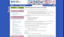
							         Procedures Managed by AIM for BCN								  
							    