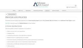 
							         Process and Policies - Arkansas Arts Council								  
							    