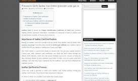 
							         Process to Verify Aadhar Card Online @resident.uidai.gov.in - E ...								  
							    