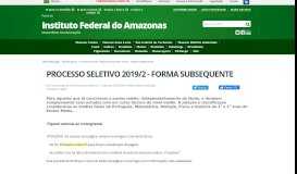 
							         PROCESSO SELETIVO 2019/2 - FORMA SUBSEQUENTE — Portal ...								  
							    