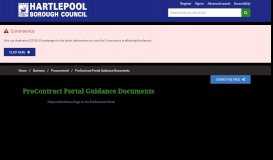 
							         ProContract Portal Guidance Documents - Hartlepool Borough Council								  
							    