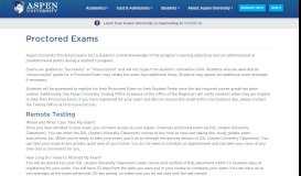 
							         Proctored Exams | Aspen University								  
							    