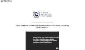 
							         ProctorU Portal | Allied American University								  
							    