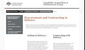 
							         Procurement and Contracting - | Capability Acquisition and Sustainment								  
							    