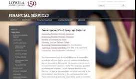 
							         Procurement Card Program Tutorial: Finance: Loyola University Chicago								  
							    