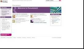 
							         Procurement home page - University of Reading								  
							    