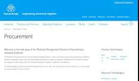 
							         Procurement > Home - thyssenkrupp Industrial Solutions								  
							    