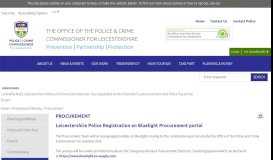 
							         Procurement - Leicestershire Police and Crime Commissioner								  
							    