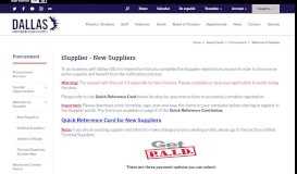 
							         Procurement / New Suppliers - Dallas ISD								  
							    