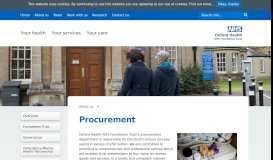 
							         Procurement | Oxford Health NHS Foundation TrustOxford Health NHS ...								  
							    