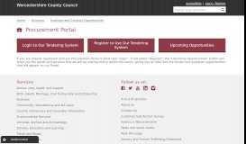
							         Procurement Portal | Worcestershire County Council								  
							    