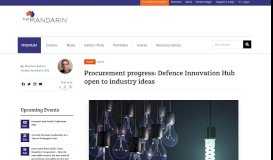 
							         Procurement progress: Defence Innovation Hub open to industry ideas ...								  
							    