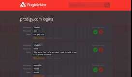
							         prodigy.com passwords - BugMeNot								  
							    