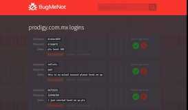 
							         prodigy.com.mx passwords - BugMeNot								  
							    